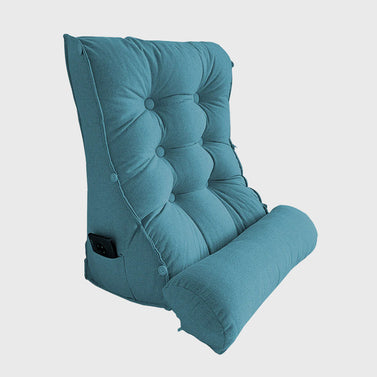 60cm Blue Wedge Lumbar Pillow