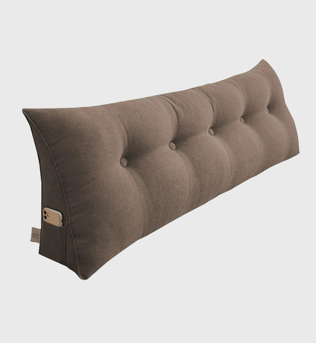 150cm Coffee Wedge Bed Cushion