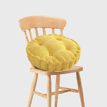 Yellow Plush Round Cushion