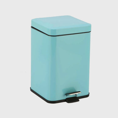 Foot Pedal Stainless Steel Trash Bin Square 12L Blue