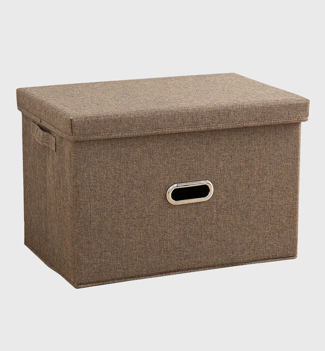 Grey Small Foldable Canvas Storage Box