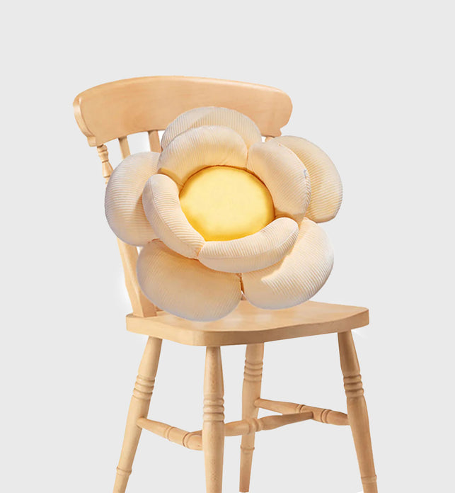 Yellow Double Flower Shape Cushion