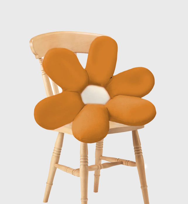 Coffee Daisy Flower Shape Cushion