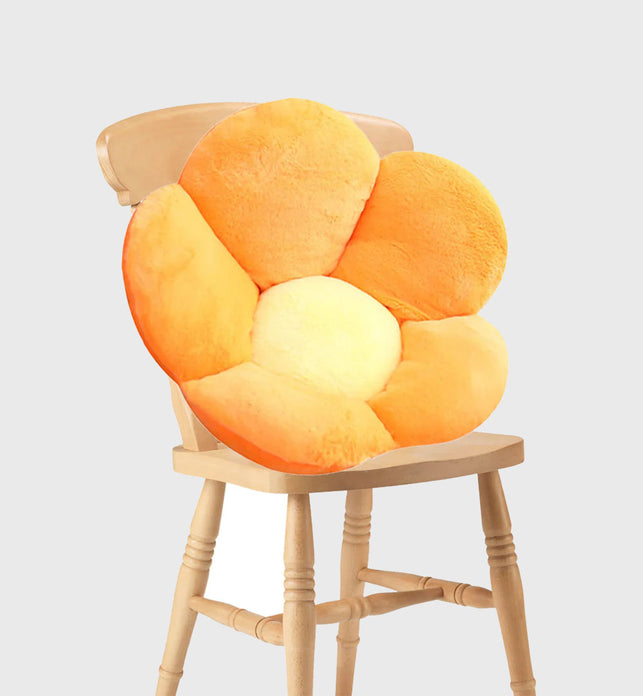 Orange Whimsical Flower Cushion