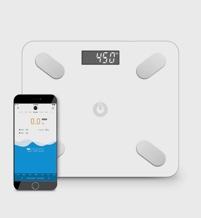 Wireless Bluetooth Digital Body Fat Bathroom Scale White