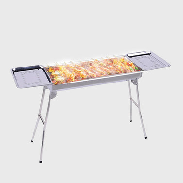 Stainless Steel Skewers BBQ Grill with Side Tray 6-8 Persons