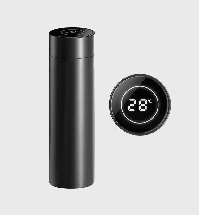 500ML Smart Thermometer Bottle Vacuum Flask Black