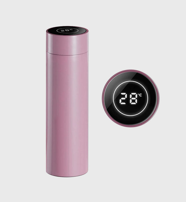 500ML Smart Thermometer Bottle Vacuum Flask Pink