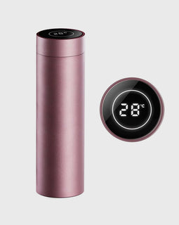 500ML Smart Thermometer Bottle Vacuum Flask  Rose Gold