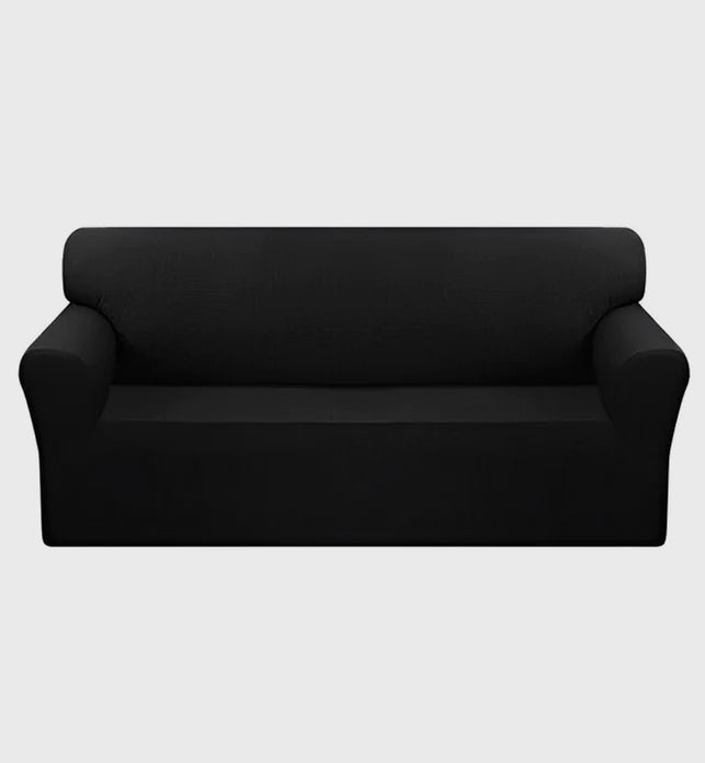 High Stretch 4-Seater Black Sofa Slipcover