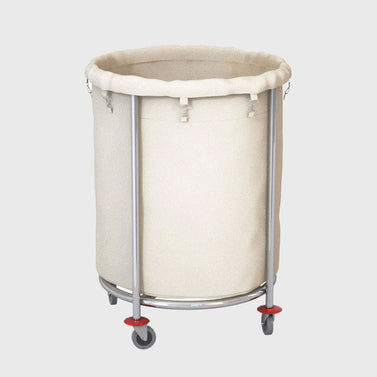 Stainless Round Linen Cart White