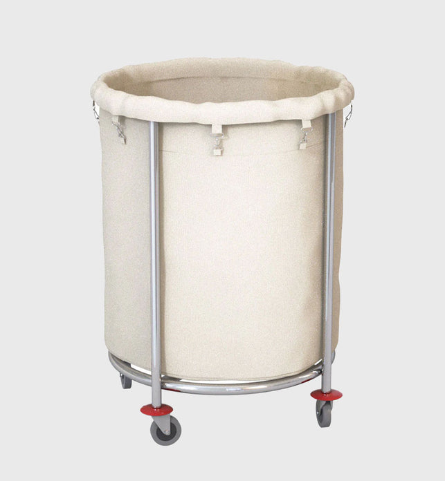Stainless Round Linen Cart White