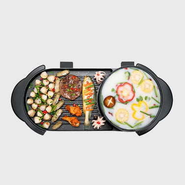 2 in 1 Electric Non-Stick BBQ Grill and Hotpot