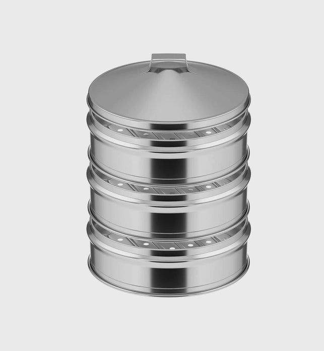 3 Tier Stainless Steel Steamers With Lid 25cm