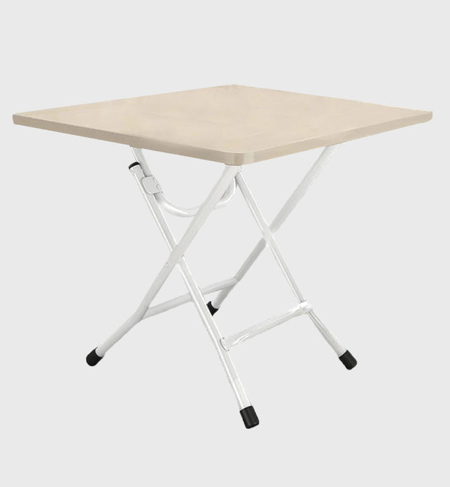 White Foldable Portable Standing Legs Square Table