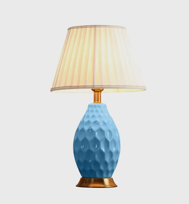 Textured Ceramic Table Lamp Blue
