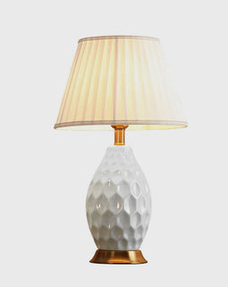 Textured Ceramic Table Lamp White