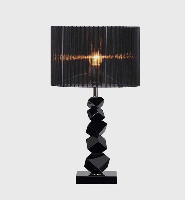 55cm Black Table Lamp with Dark Shade LED