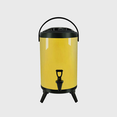 10L Stainless Steel Milk Tea Barrel with Faucet Yellow