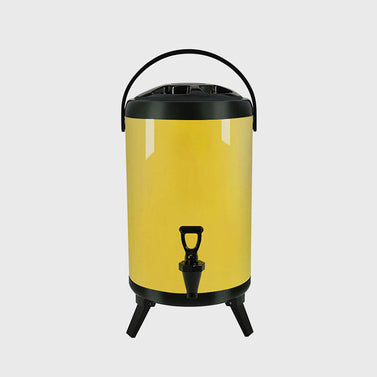 12L Stainless Steel Milk Tea Barrel with Faucet Yellow
