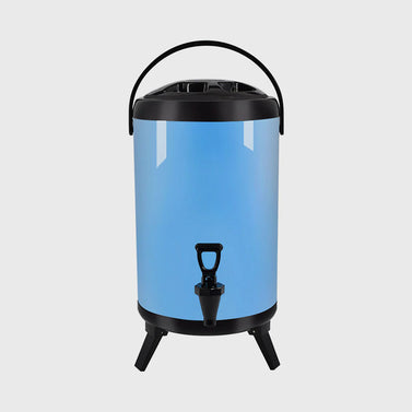 16L Stainless Steel Milk Tea Barrel with Faucet Blue