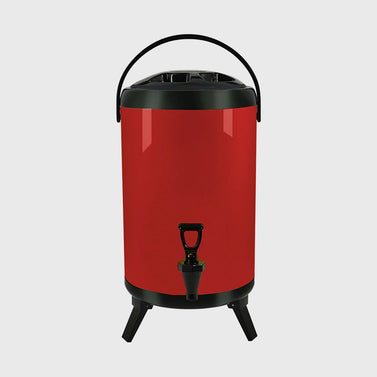 16L Stainless Steel Milk Tea Barrel with Faucet Red