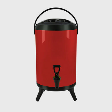 18L Stainless Steel Milk Tea Barrel with Faucet Red