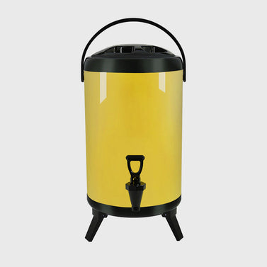 18L Stainless Steel Milk Tea Barrel with Faucet Yellow