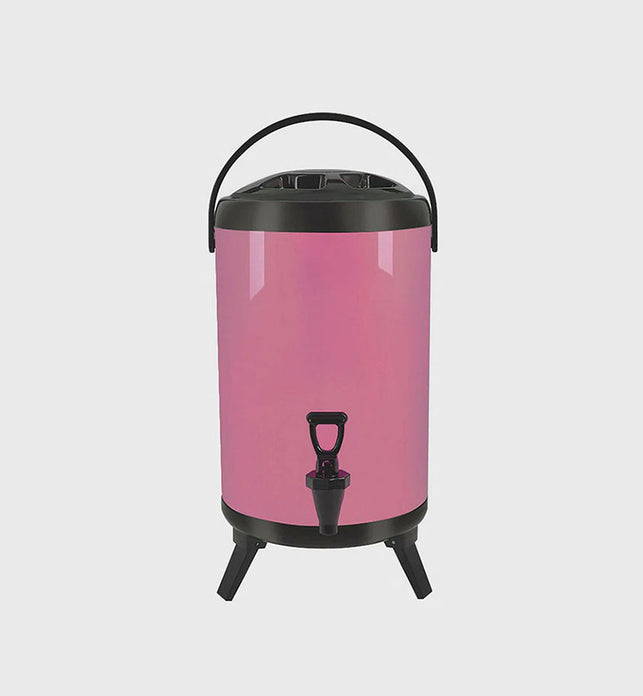 8L Stainless Steel Milk Tea Barrel with Faucet Pink