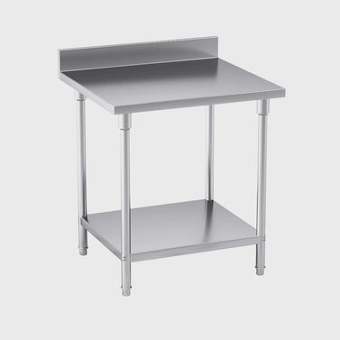 Commercial Kitchen Stainless Steel Bench Table with Back-splash 80*70*85cm
