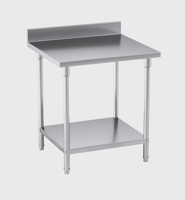 Commercial Kitchen Stainless Steel Bench Table with Back-splash 80*70*85cm