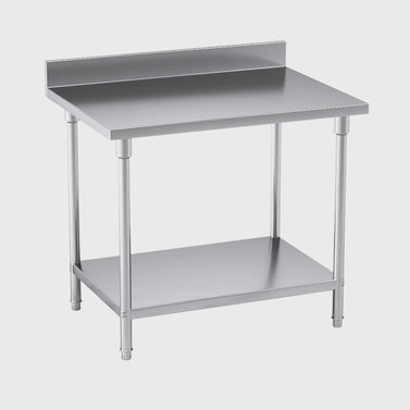 Commercial Kitchen Stainless Steel Bench Table with Back-splash 100*70*85cm