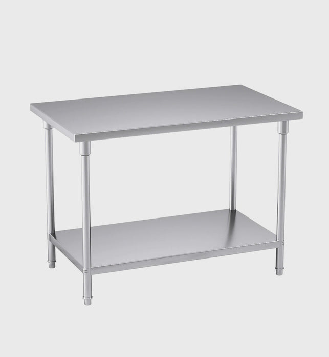 2-Tier Commercial Catering Stainless Steel Work Bench 120*70*85cm