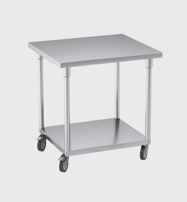 80cm Commercial Kitchen Stainless Steel Work Bench with Wheels