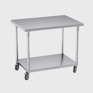 100cm Commercial Kitchen Stainless Steel Work Bench with Wheels