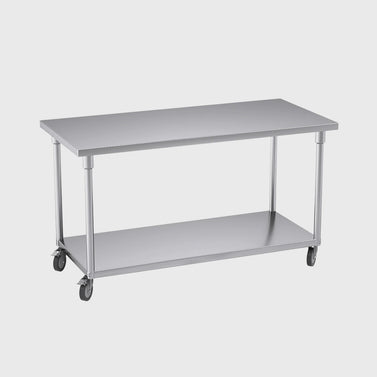 150cm Commercial Kitchen Stainless Steel Work Bench with Wheels