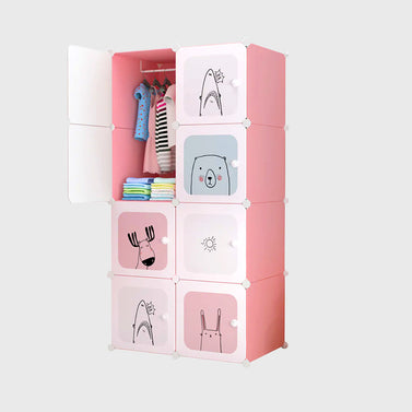 8 Cubes Pink Portable Wardrobe