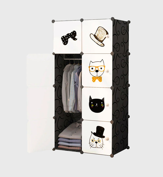 8 Cubes Black Portable Wardrobe