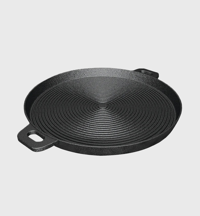 35cm Round Ribbed Cast Iron with Handle