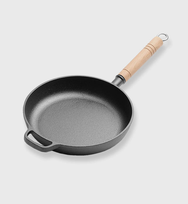 25cm Round Cast Iron Frying Pan Skillet with Helper Handle