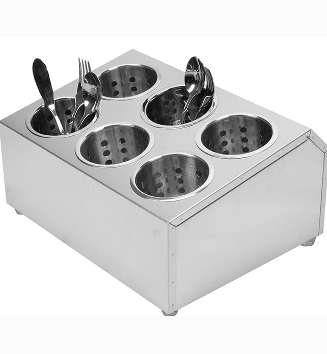 SOGA 18/10 Stainless Steel Commercial Conical Utensils Cutlery Holder with 6 Holes