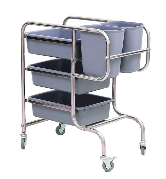 3 Tier Trolley Cart Five Buckets Square 80x43x89cm Round