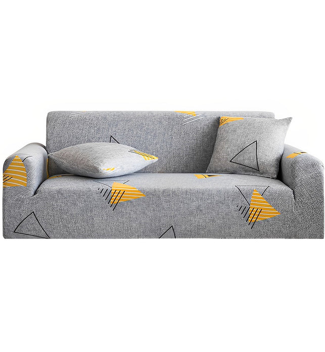High Stretch 3-Seater Geometric Print Sofa Slipcover