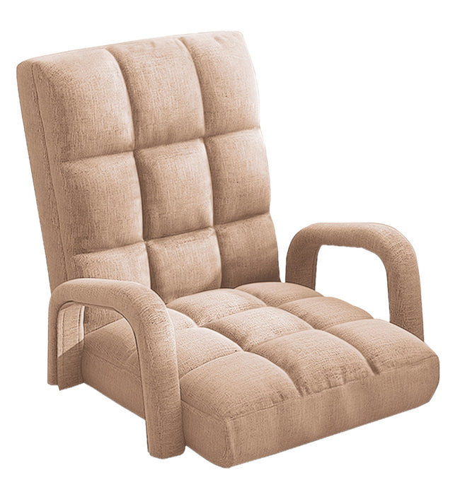 Floor Recliner Lazy Chair with Armrest Khaki