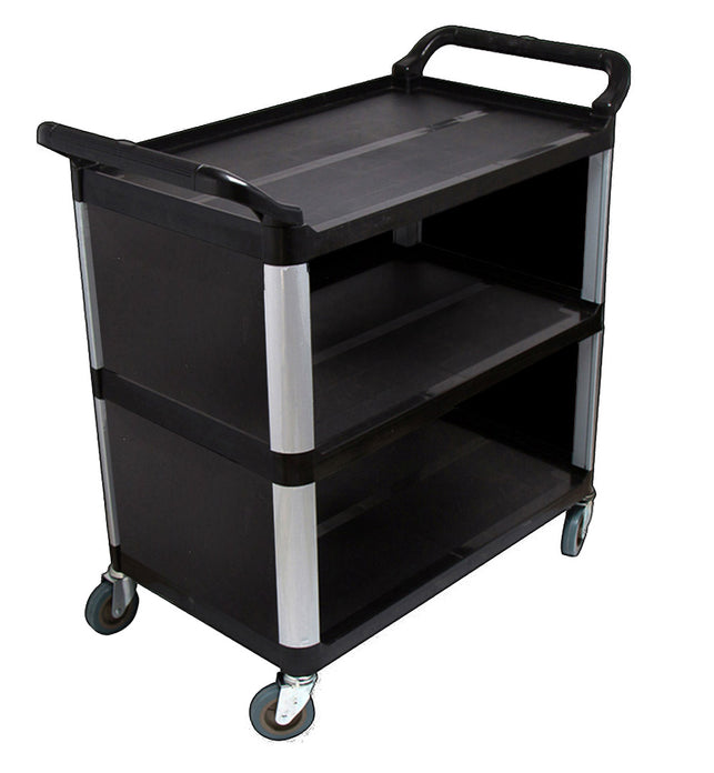 3 Tier Covered Utility Cart Black