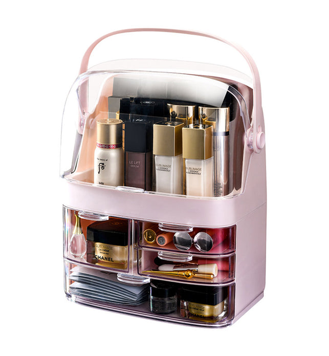 3 Tier Pink Countertop Cosmetic Storage Organiser