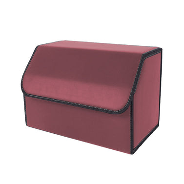 Leather Car Boot Foldable Trunk Cargo Organizer Box Red Medium