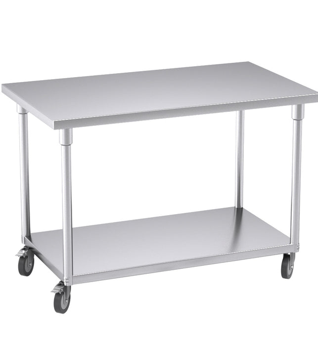 120cm Commercial Kitchen Stainless Steel Work Bench with Wheels