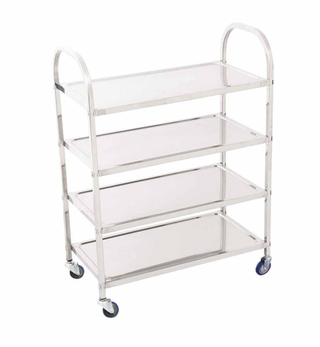4 Tier Stainless Steel Utility Cart Square Large