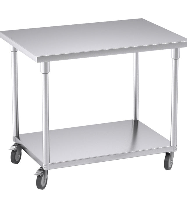 100cm Commercial Kitchen Stainless Steel Work Bench with Wheels